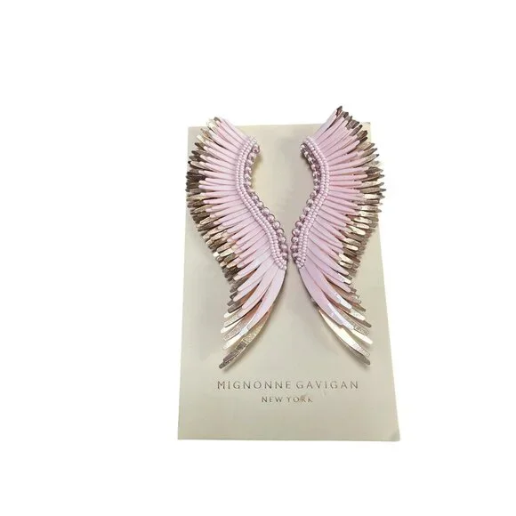 Mignonne Gavigan Madeline Statement Earrings Pink NEW W/TAGS - Picture 2 of 4